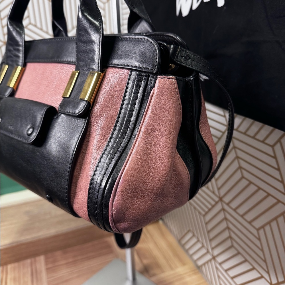 Chloe Vintage Alice Satchel in Black and Pink - Picture 2 of 16